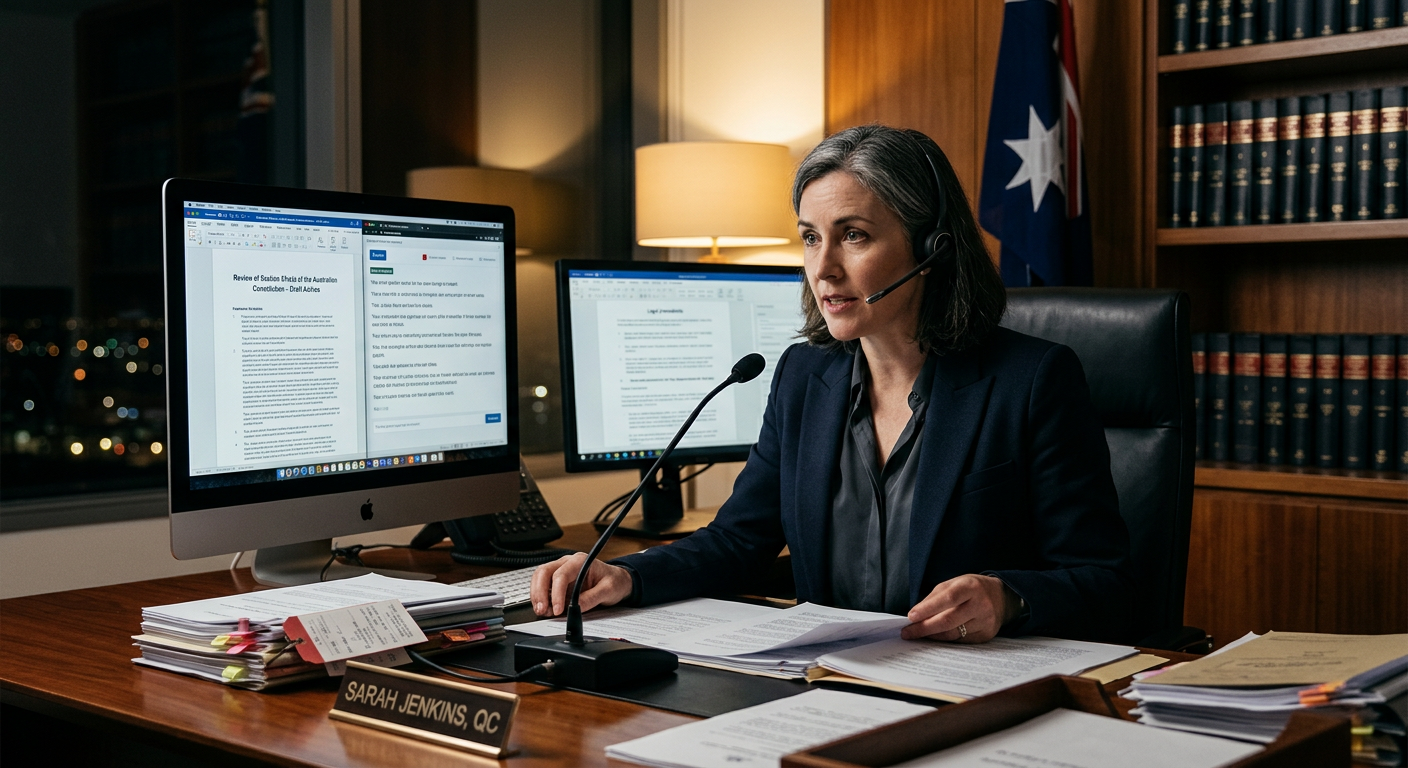 Australian government legal reviewing documents speech recognition technology formal environment trust expertise