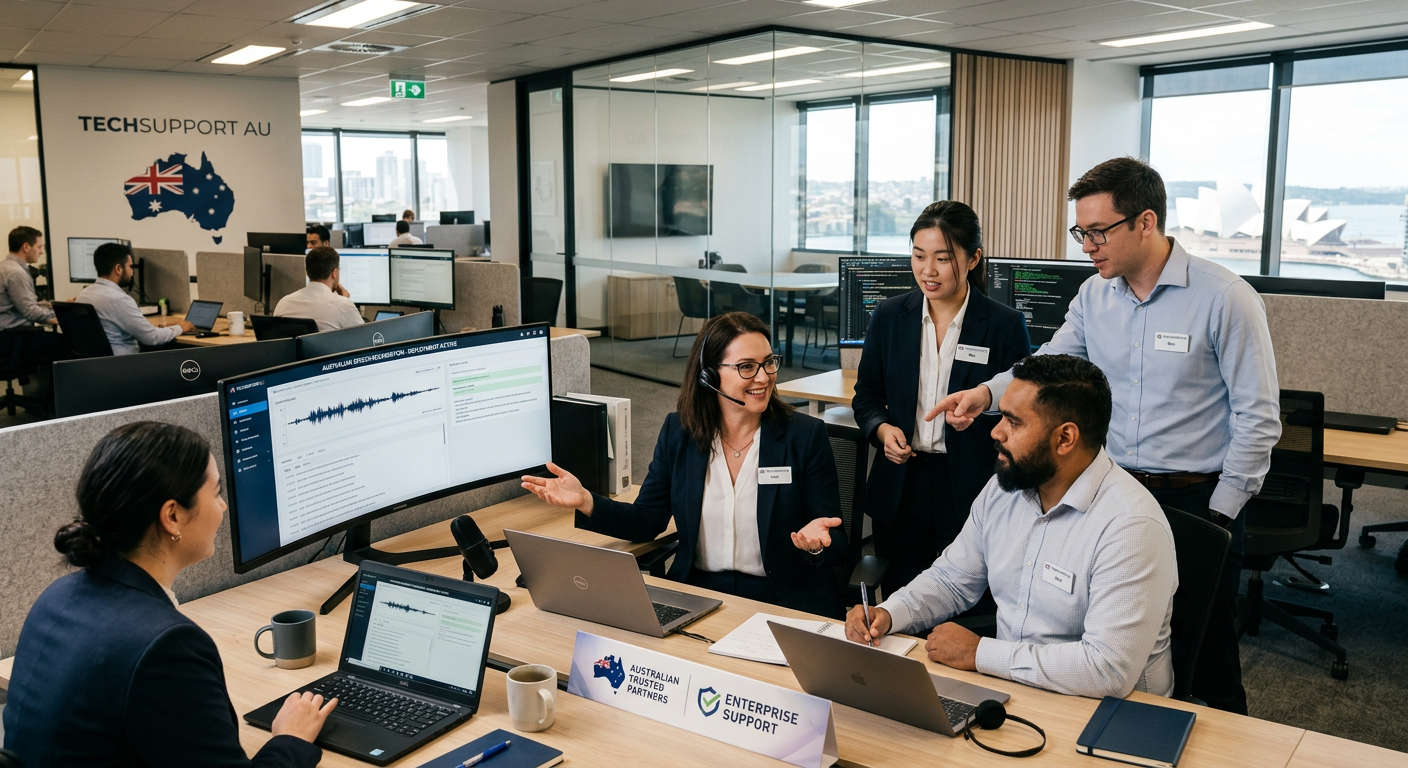 Australian enterprise technology support team office environment speech recognition software deployment trusted