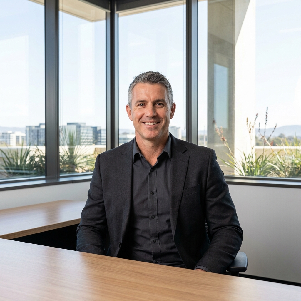 Government officer using voice dictation in an Australian government office